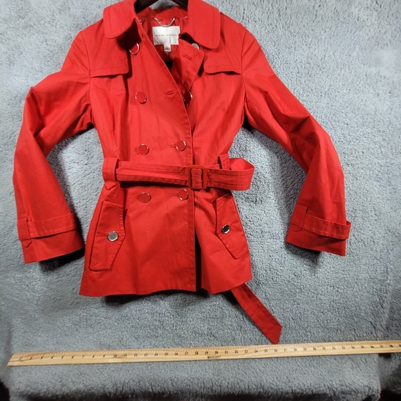 Banana Republic Jackets & Blazers - Banana Republic 100% Cotton Classic Belted Red Trench Coat Womens Size SMALL